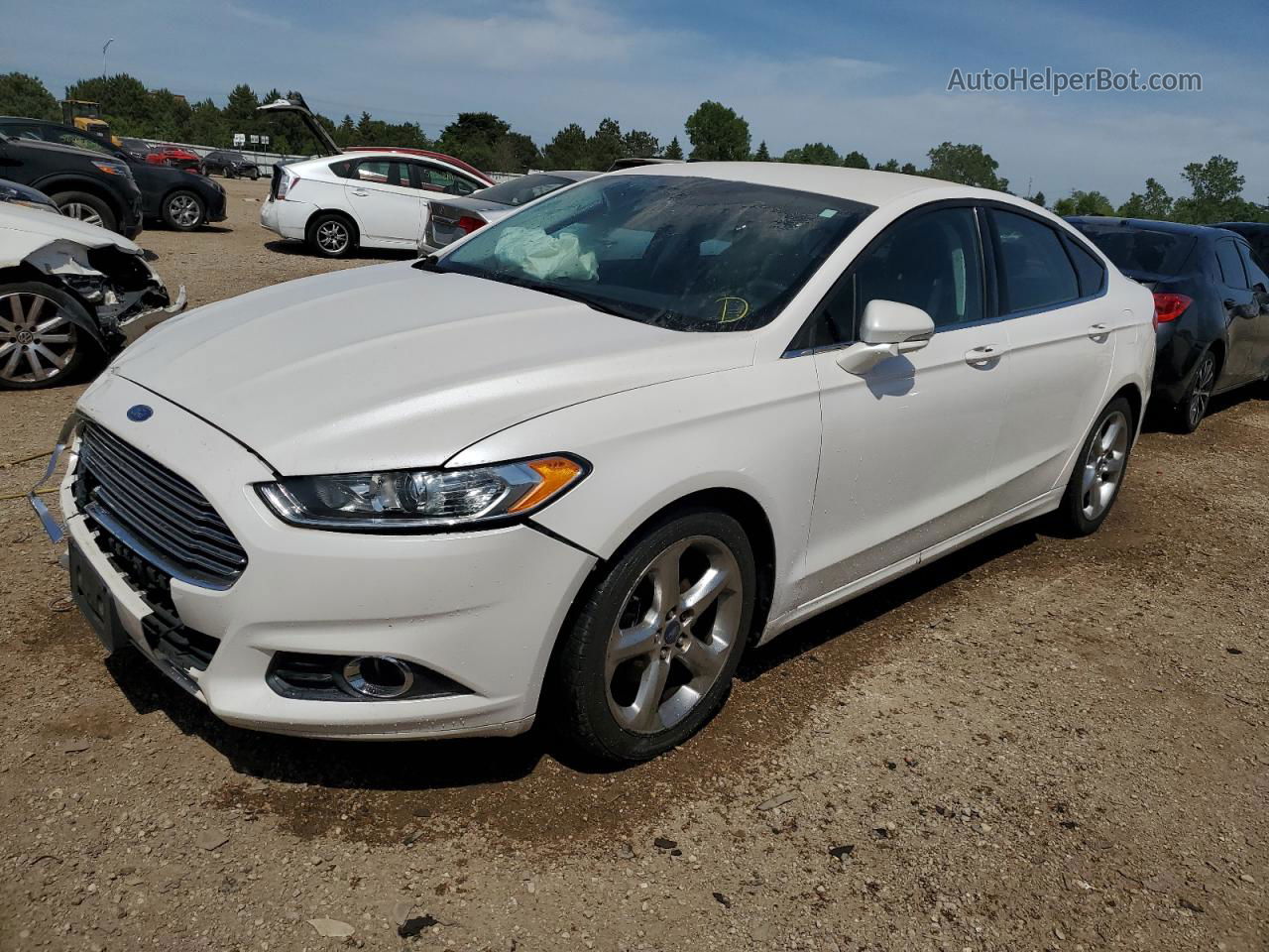 2016 Ford Fusion Se White vin: 3FA6P0HD0GR226049