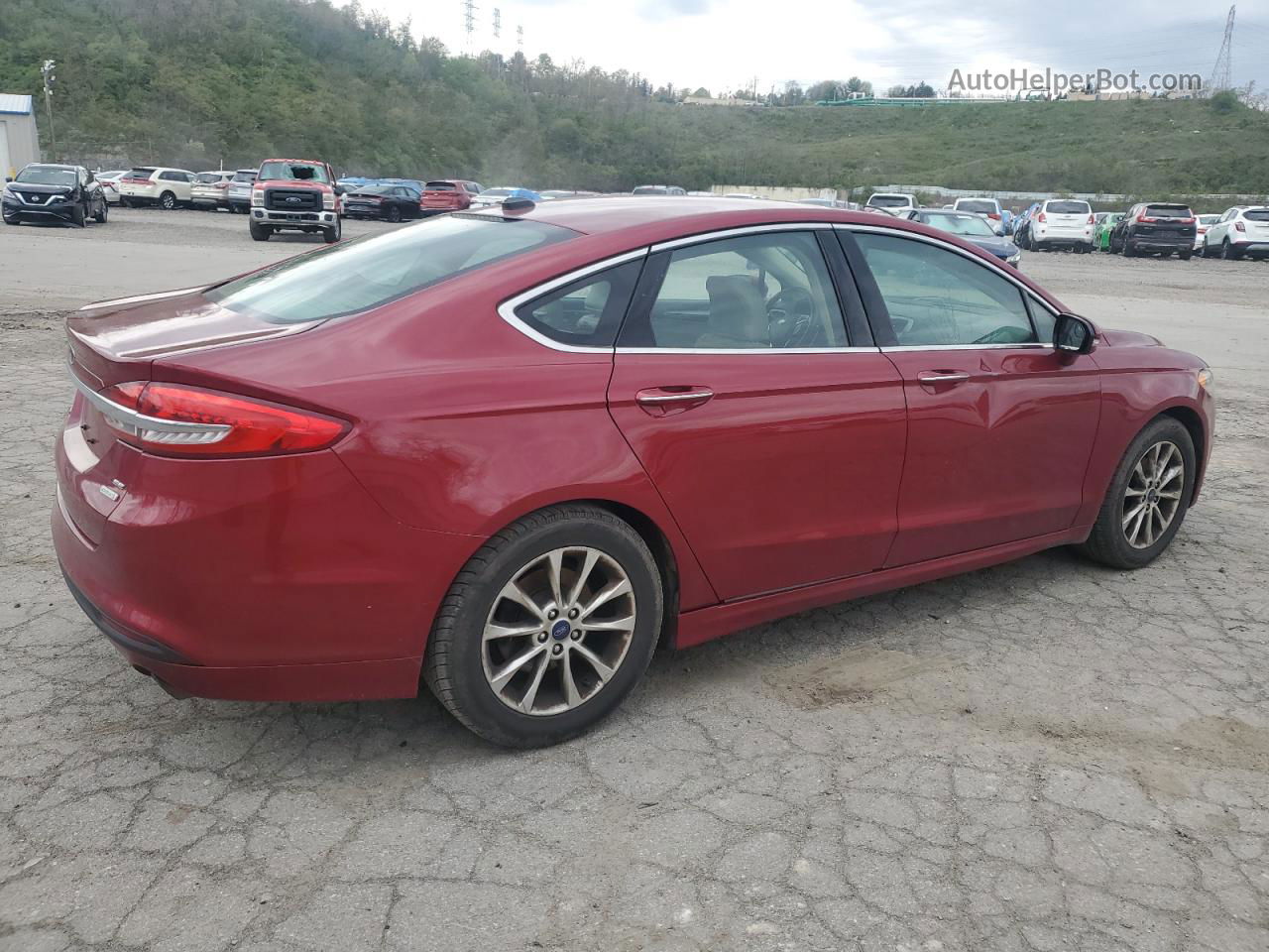 2017 Ford Fusion Se Burgundy vin: 3FA6P0HD0HR114711