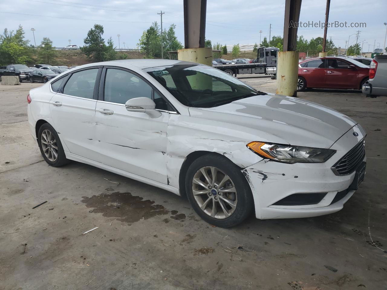 2017 Ford Fusion Se White vin: 3FA6P0HD0HR173628