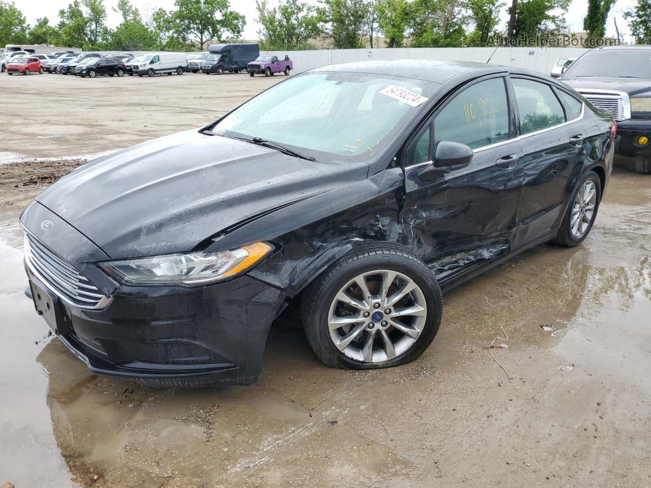 2017 Ford Fusion Se Black vin: 3FA6P0HD0HR179302