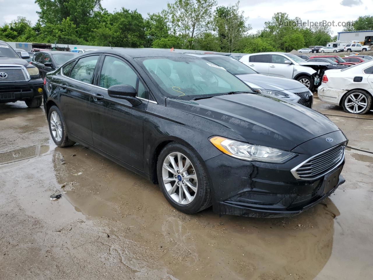 2017 Ford Fusion Se Black vin: 3FA6P0HD0HR179302