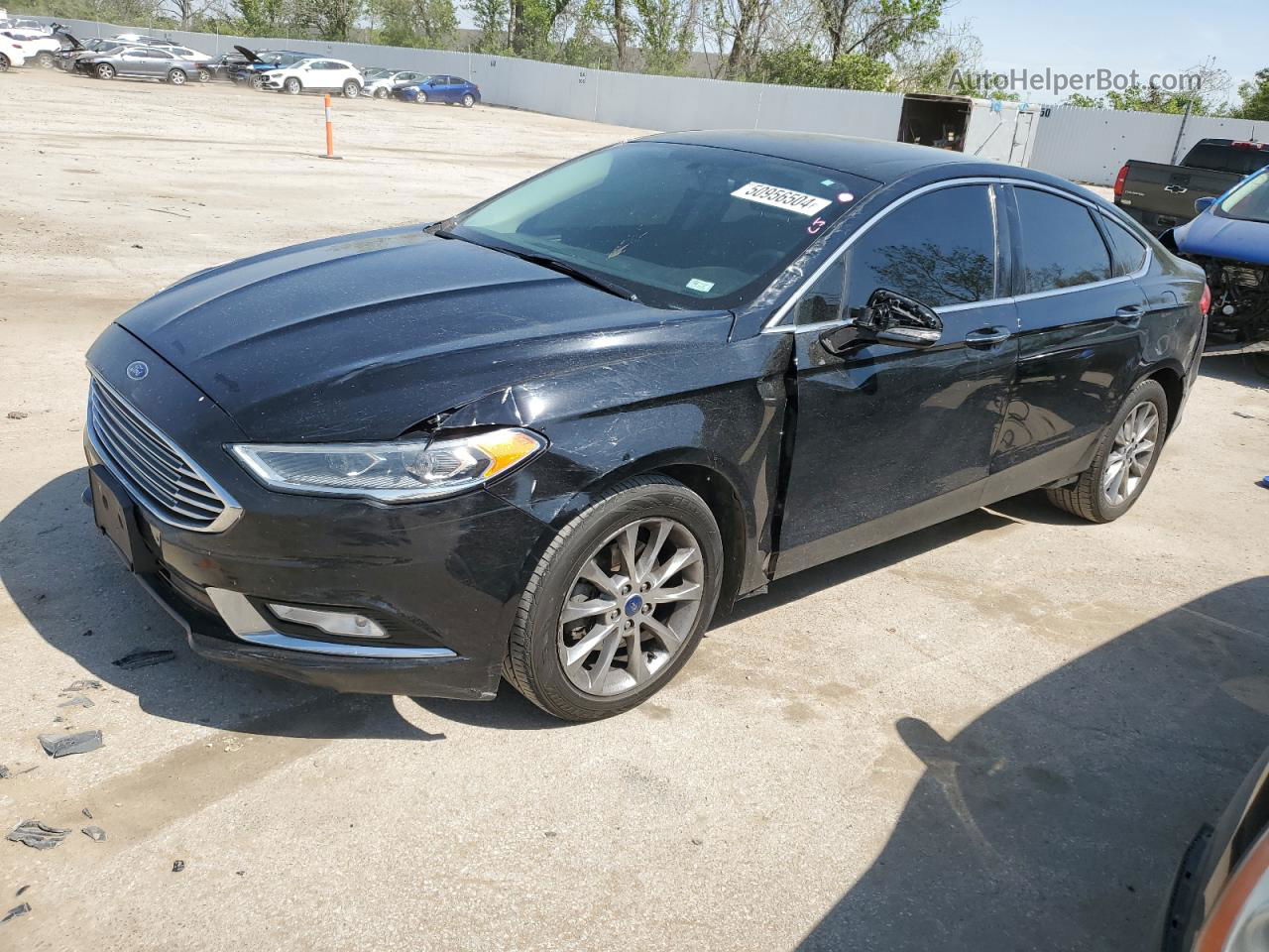 2017 Ford Fusion Se Черный vin: 3FA6P0HD0HR185763