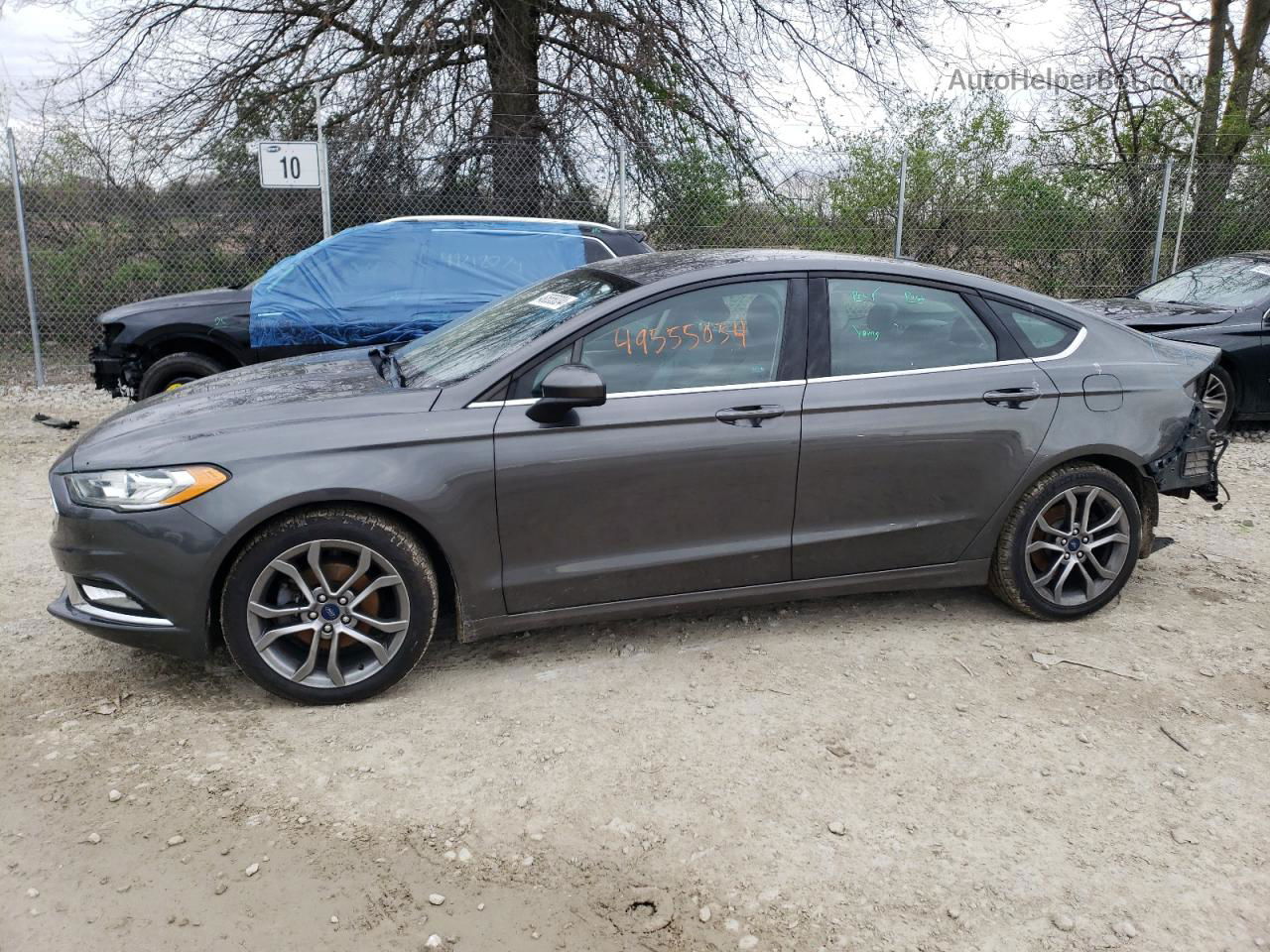 2017 Ford Fusion Se Gray vin: 3FA6P0HD0HR301396