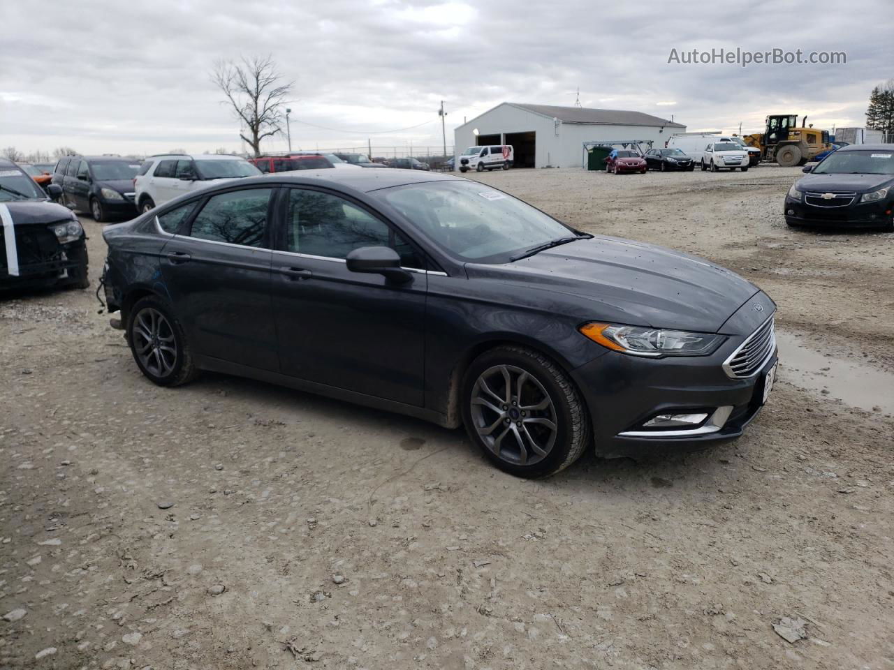 2017 Ford Fusion Se Gray vin: 3FA6P0HD0HR301396