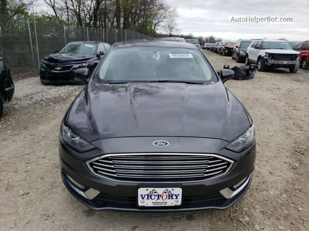 2017 Ford Fusion Se Gray vin: 3FA6P0HD0HR301396