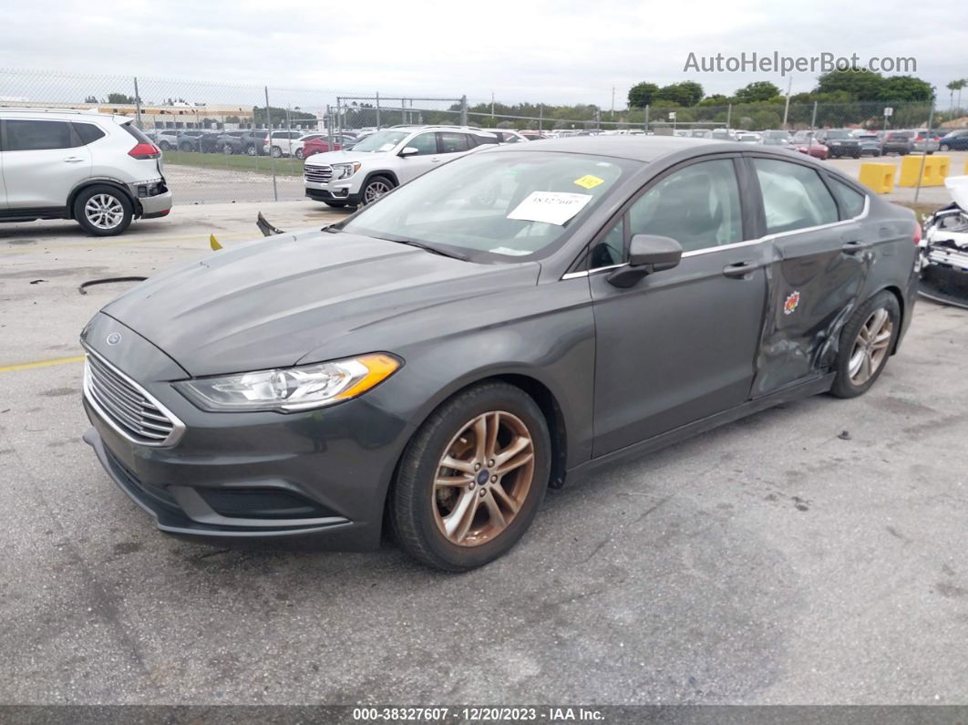 2018 Ford Fusion Se Gray vin: 3FA6P0HD0JR160240