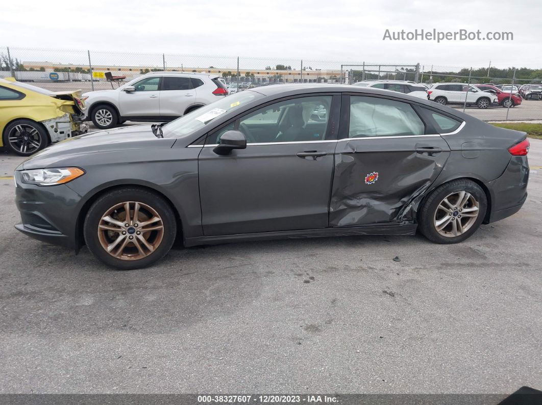 2018 Ford Fusion Se Gray vin: 3FA6P0HD0JR160240