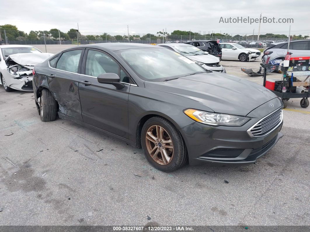 2018 Ford Fusion Se Gray vin: 3FA6P0HD0JR160240