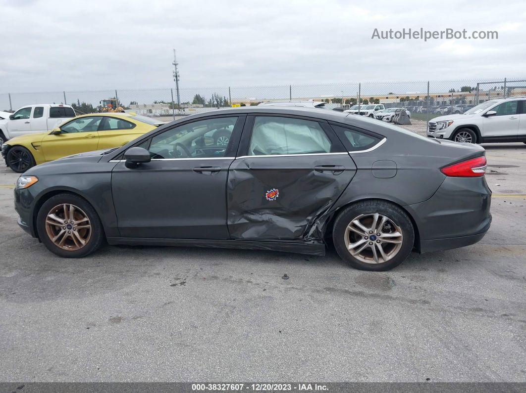 2018 Ford Fusion Se Gray vin: 3FA6P0HD0JR160240