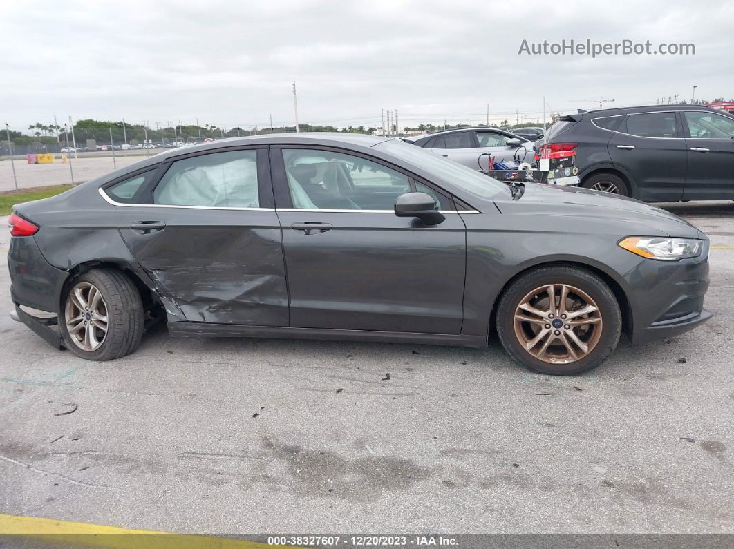 2018 Ford Fusion Se Gray vin: 3FA6P0HD0JR160240