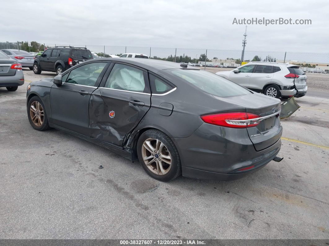 2018 Ford Fusion Se Gray vin: 3FA6P0HD0JR160240