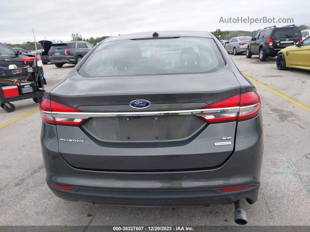 2018 Ford Fusion Se Gray vin: 3FA6P0HD0JR160240