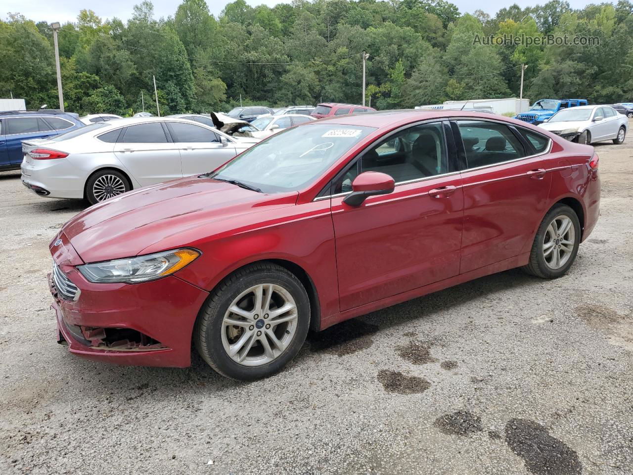 2018 Ford Fusion Se Red vin: 3FA6P0HD0JR164255