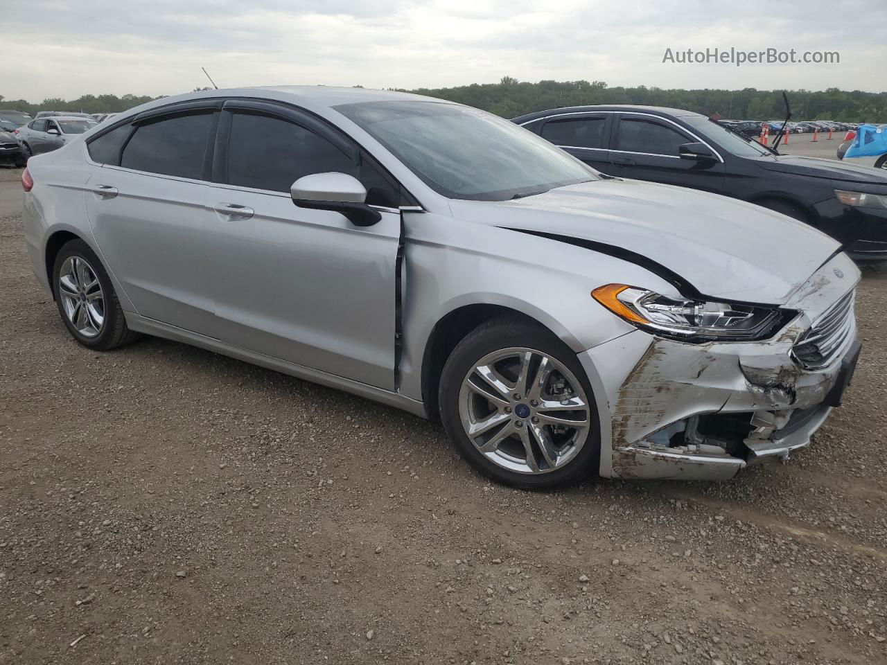 2018 Ford Fusion Se Silver vin: 3FA6P0HD0JR179872