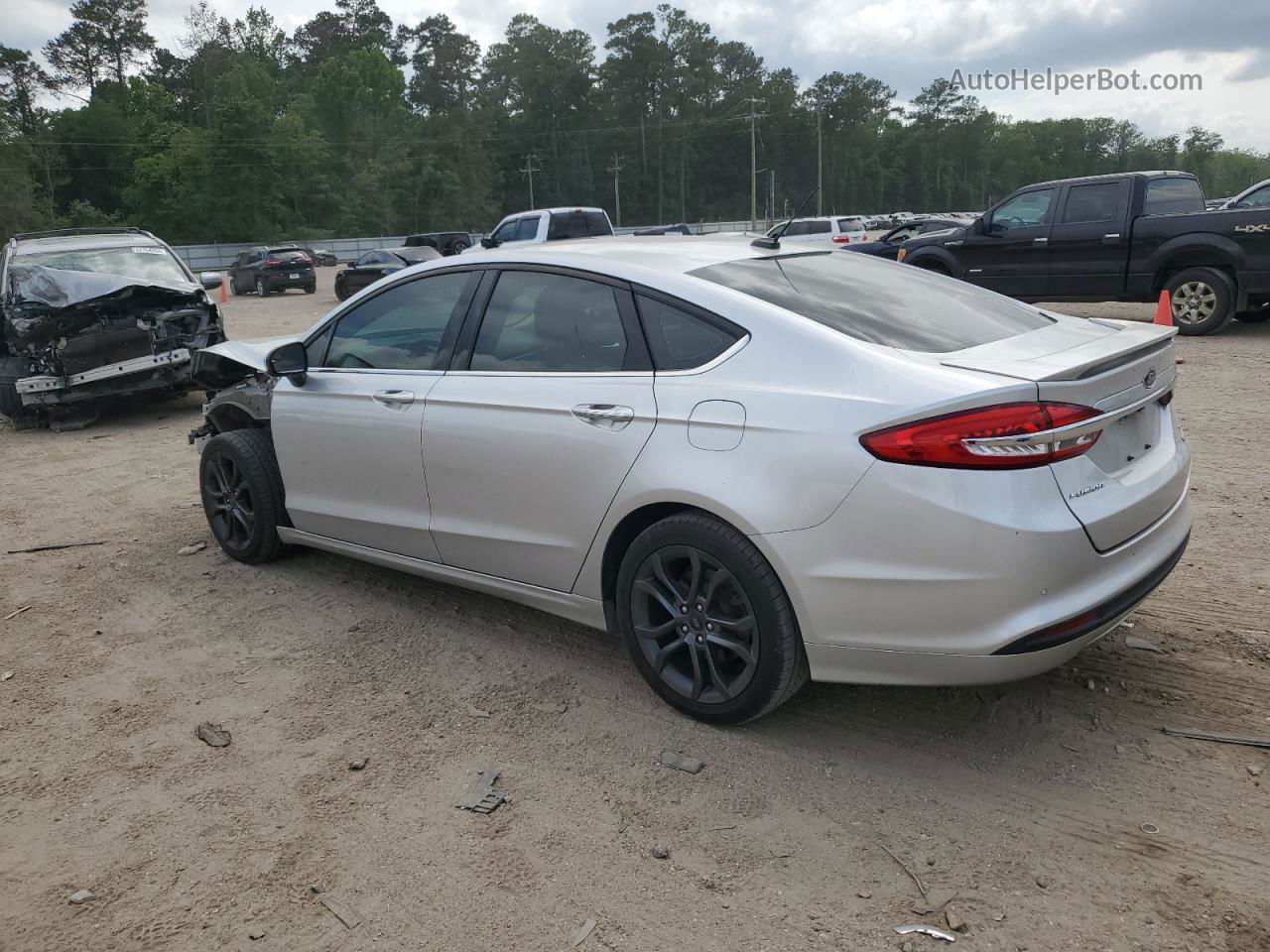 2018 Ford Fusion Se Silver vin: 3FA6P0HD0JR217424