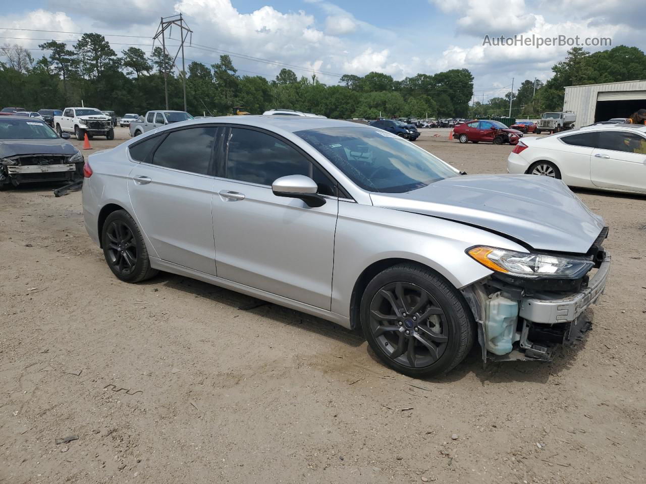 2018 Ford Fusion Se Silver vin: 3FA6P0HD0JR217424