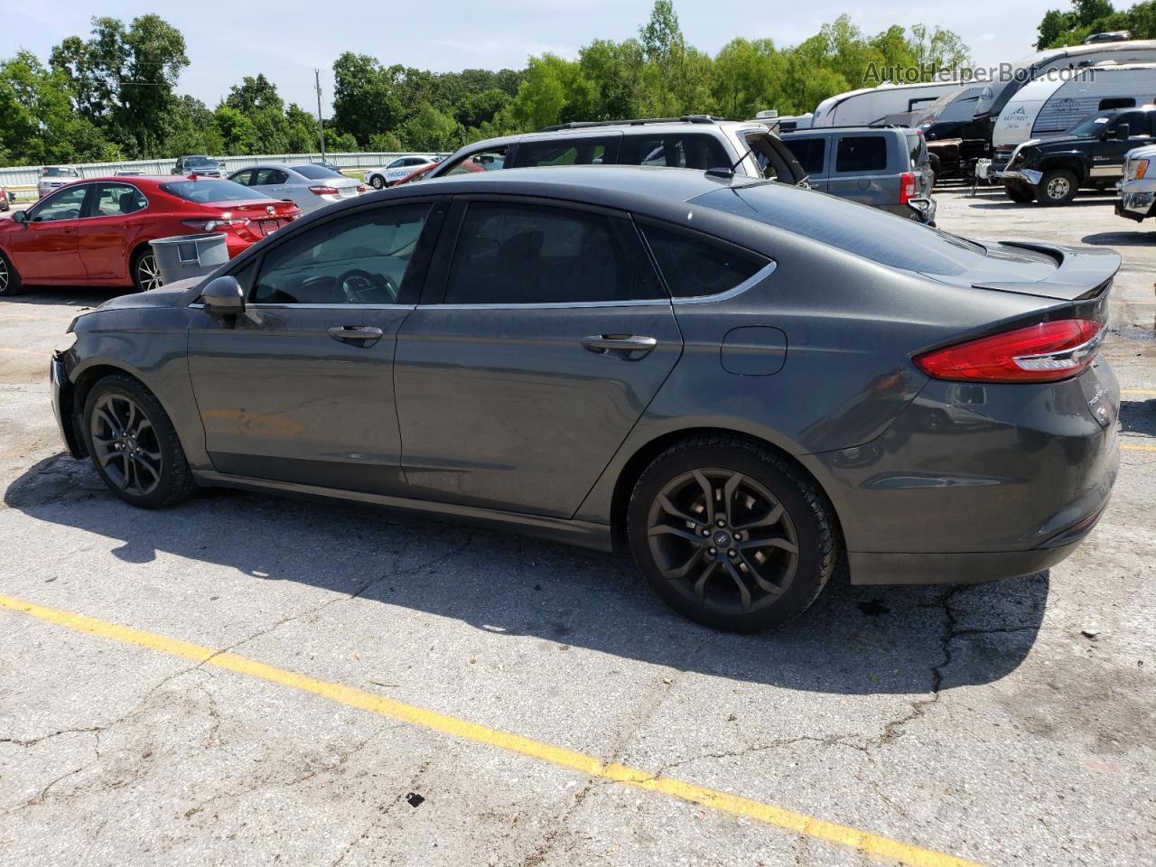 2018 Ford Fusion Se Gray vin: 3FA6P0HD0JR222994