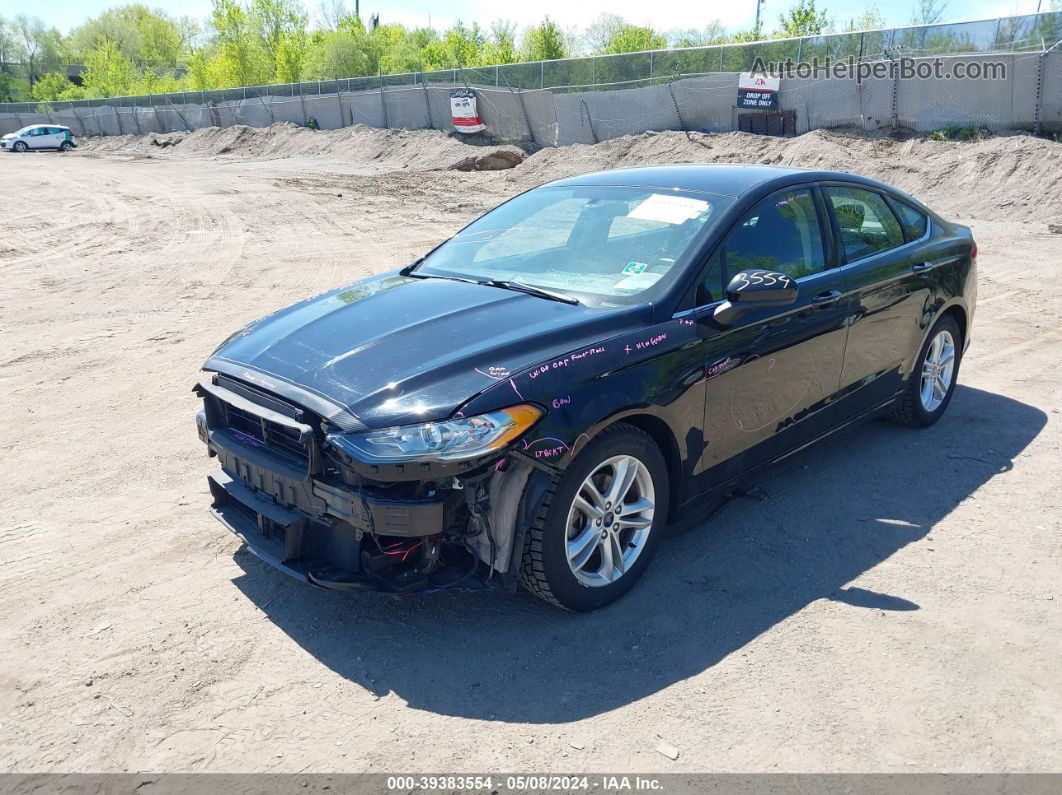 2018 Ford Fusion Se Black vin: 3FA6P0HD0JR253114