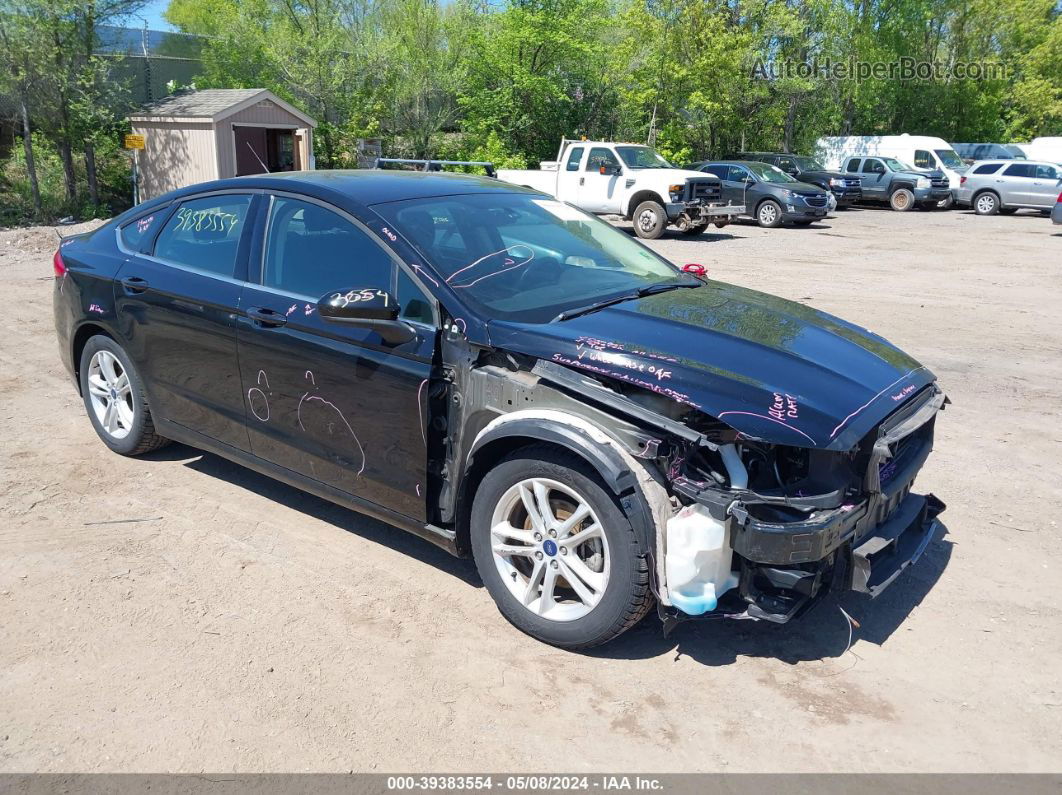 2018 Ford Fusion Se Black vin: 3FA6P0HD0JR253114