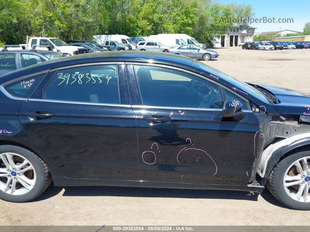 2018 Ford Fusion Se Black vin: 3FA6P0HD0JR253114