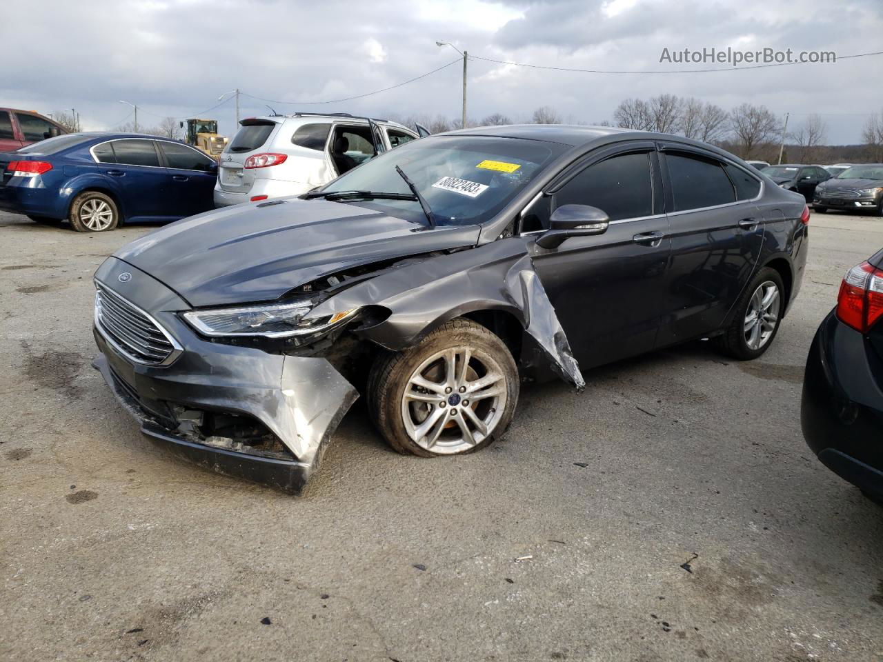 2018 Ford Fusion Se Gray vin: 3FA6P0HD0JR266199