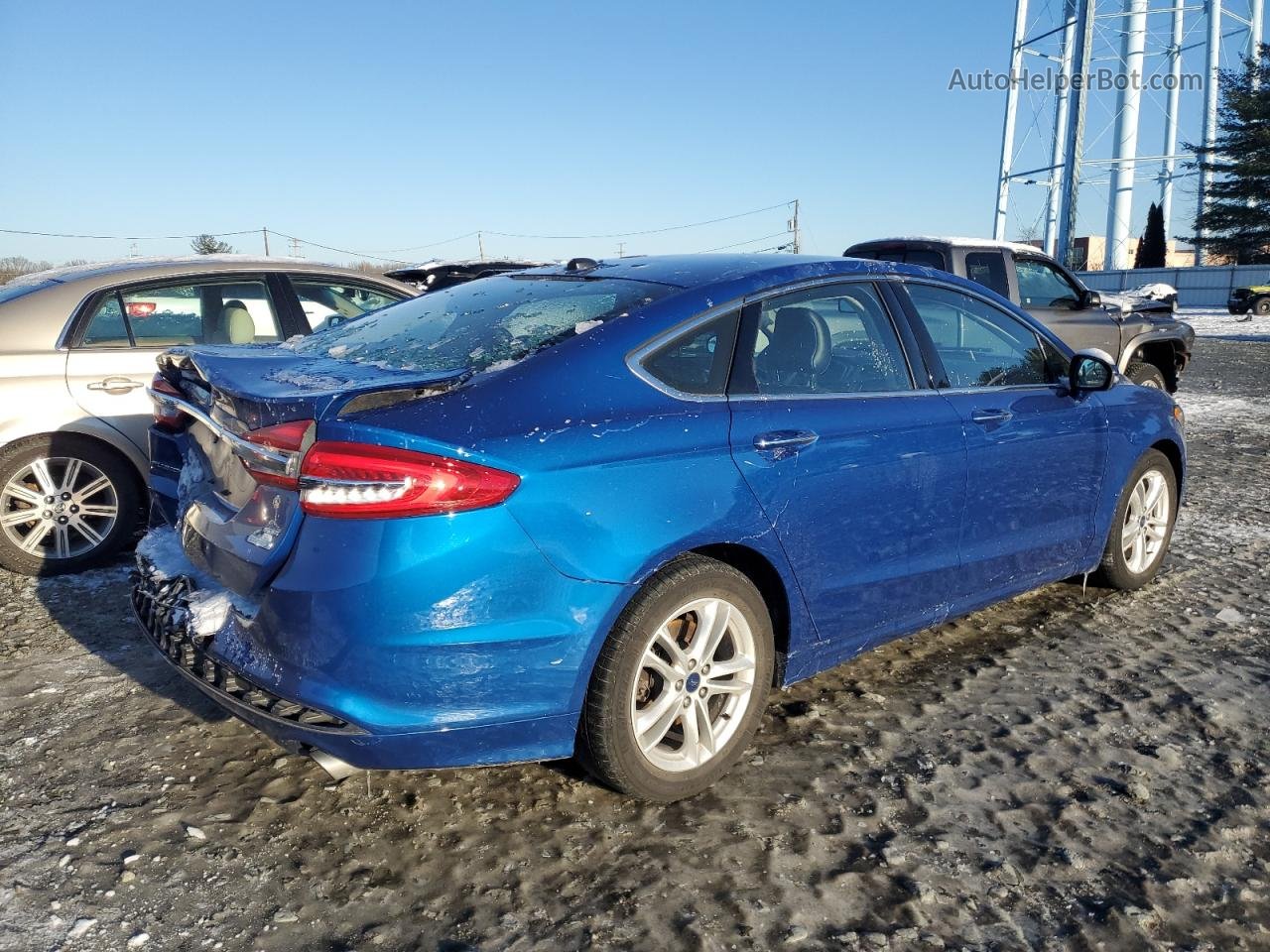 2018 Ford Fusion Se Blue vin: 3FA6P0HD0JR266218