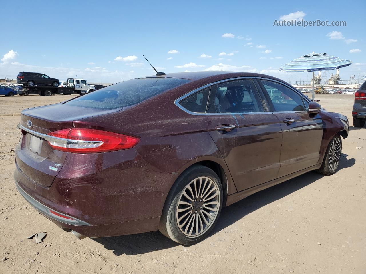 2018 Ford Fusion Se Maroon vin: 3FA6P0HD0JR277459