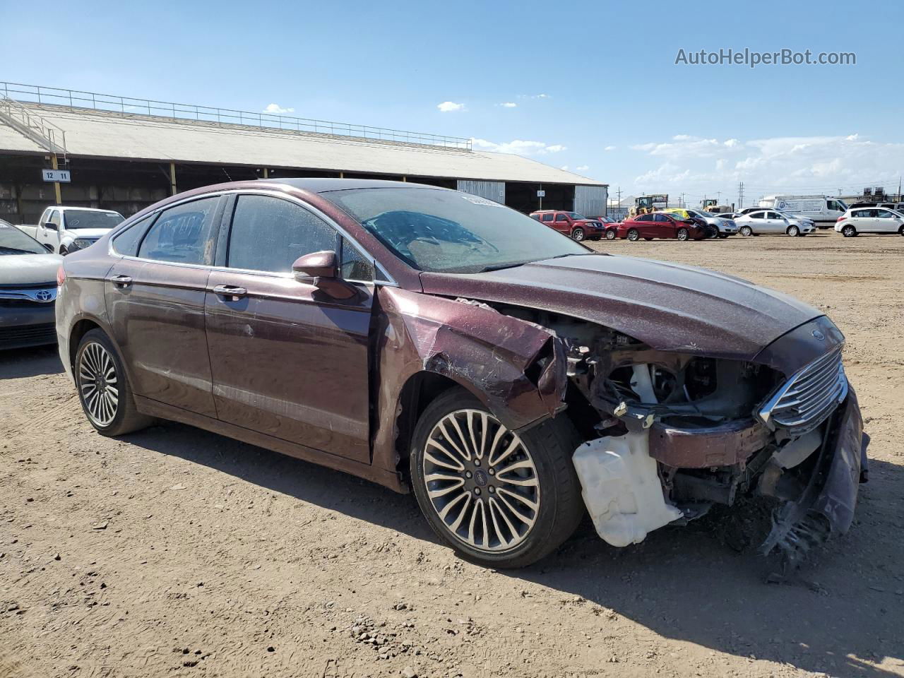 2018 Ford Fusion Se Темно-бордовый vin: 3FA6P0HD0JR277459