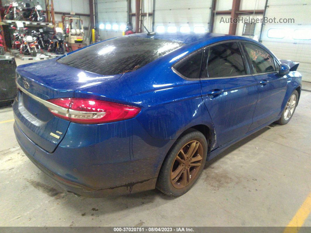 2018 Ford Fusion Se Синий vin: 3FA6P0HD0JR284654