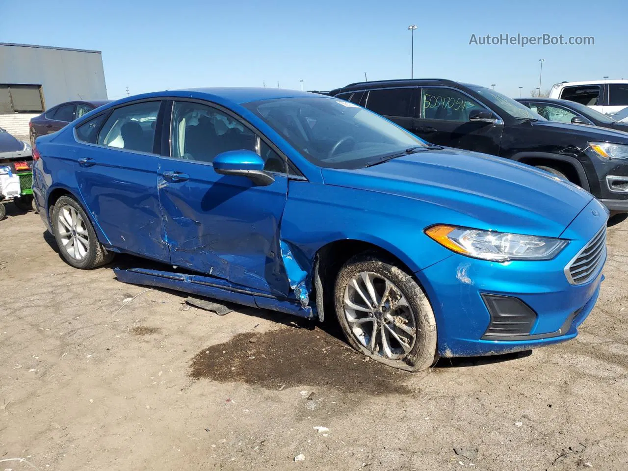 2020 Ford Fusion Se Синий vin: 3FA6P0HD0LR227857