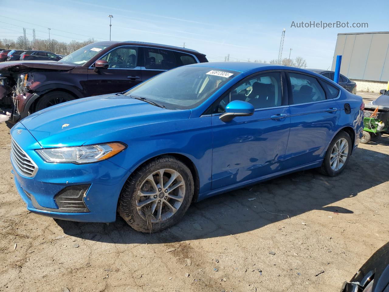 2020 Ford Fusion Se Blue vin: 3FA6P0HD0LR227857