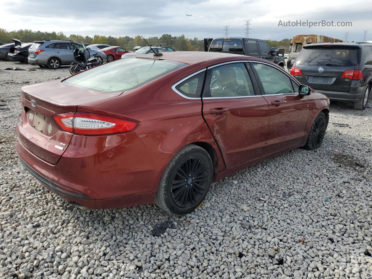 2014 Ford Fusion Se Maroon vin: 3FA6P0HD1ER210598