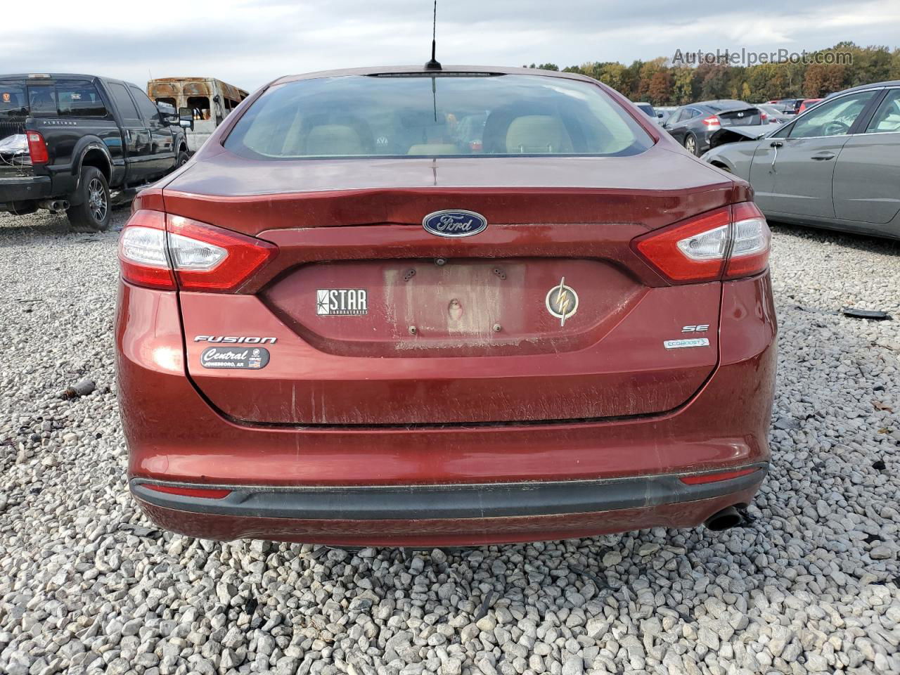 2014 Ford Fusion Se Maroon vin: 3FA6P0HD1ER210598