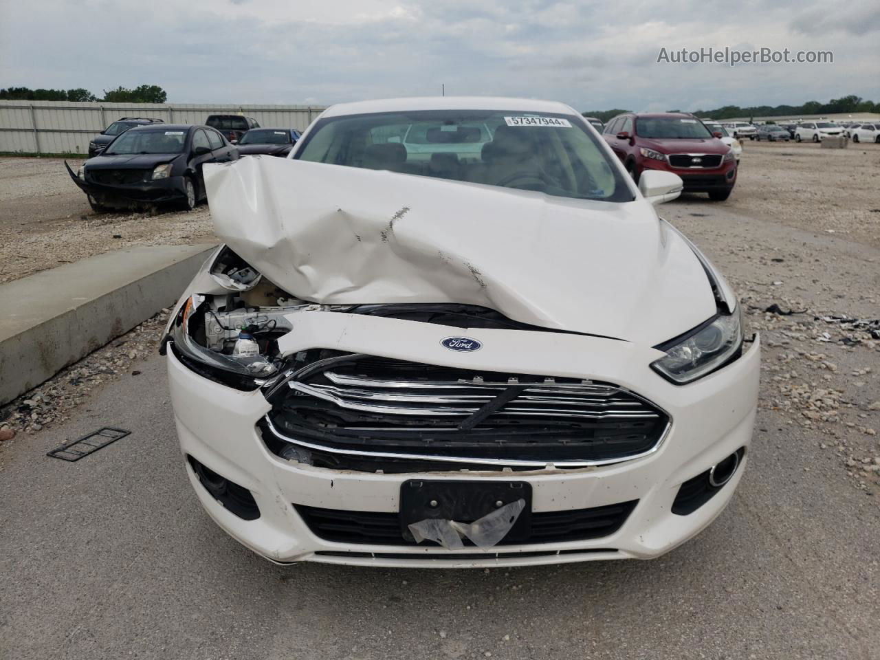 2014 Ford Fusion Se White vin: 3FA6P0HD1ER254312