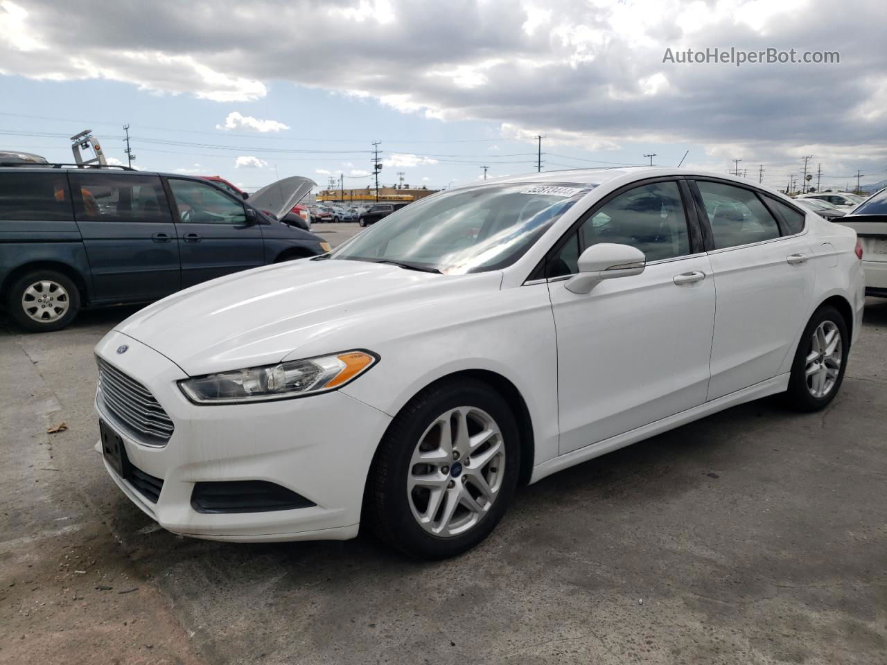 2015 Ford Fusion Se White vin: 3FA6P0HD1FR128128