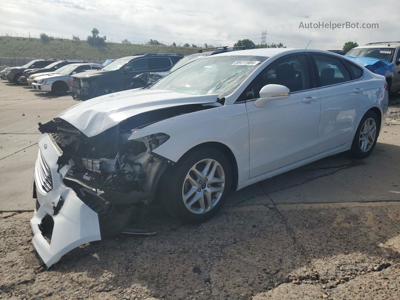 2016 Ford Fusion Se White vin: 3FA6P0HD1GR226397