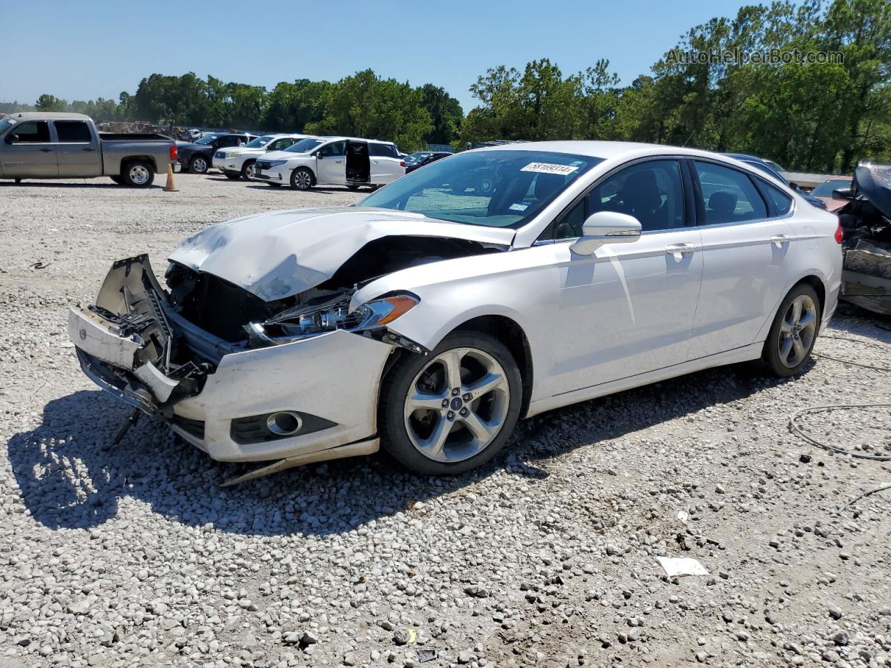 2016 Ford Fusion Se White vin: 3FA6P0HD1GR361475