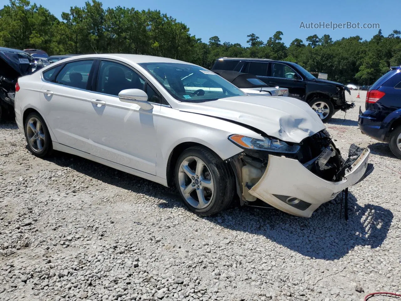 2016 Ford Fusion Se White vin: 3FA6P0HD1GR361475