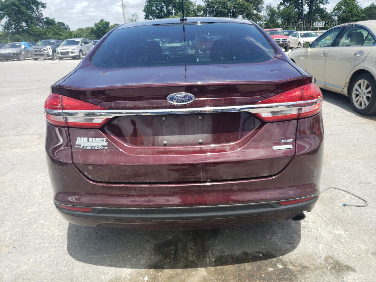 2017 Ford Fusion Se Maroon vin: 3FA6P0HD1HR293065