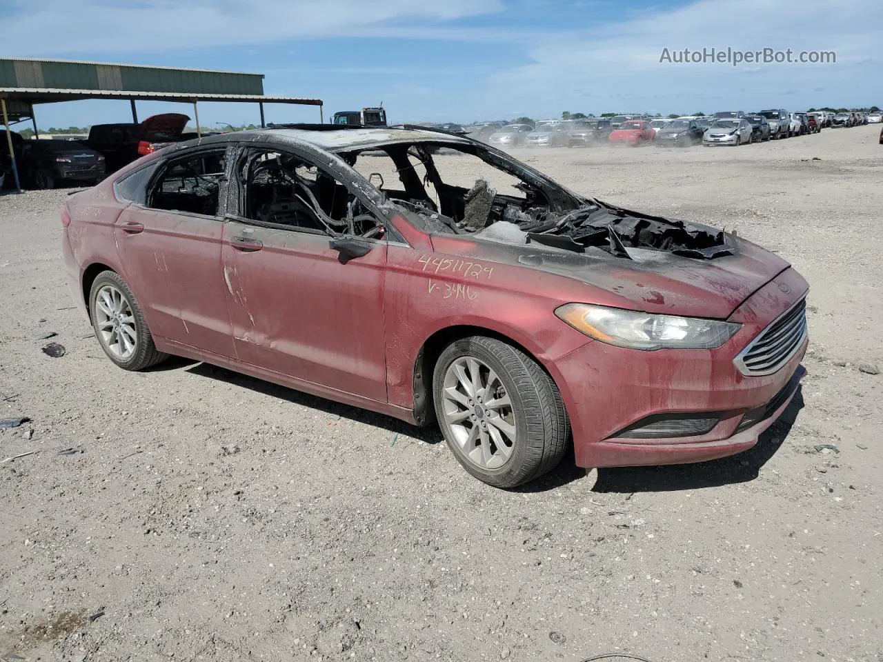 2017 Ford Fusion Se Red vin: 3FA6P0HD1HR343446