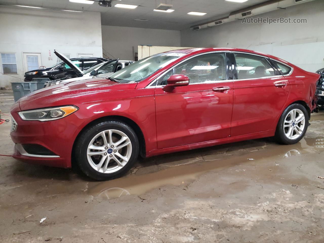 2018 Ford Fusion Se Burgundy vin: 3FA6P0HD1JR127084