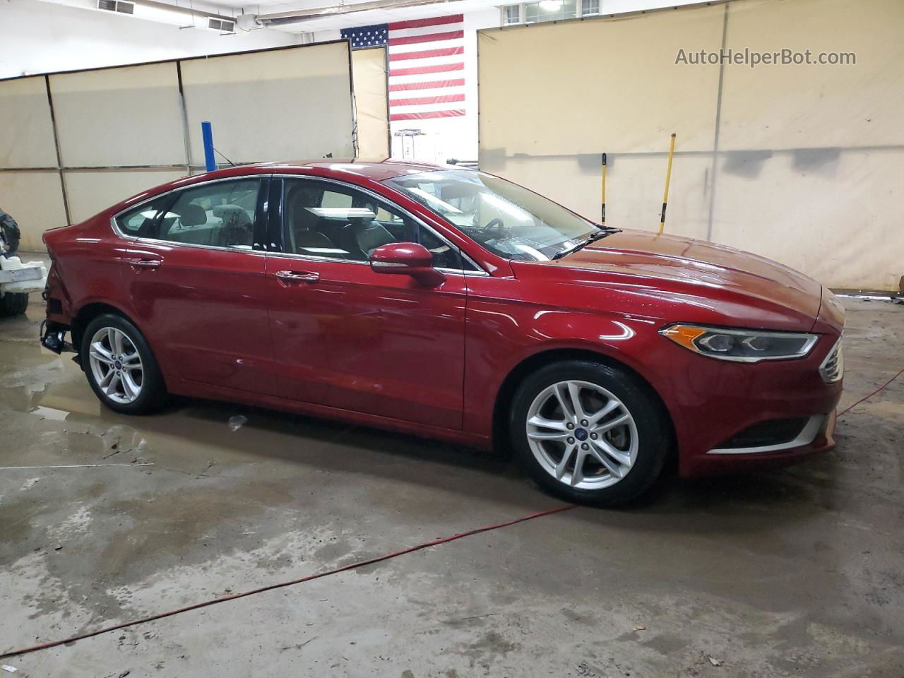 2018 Ford Fusion Se Burgundy vin: 3FA6P0HD1JR127084