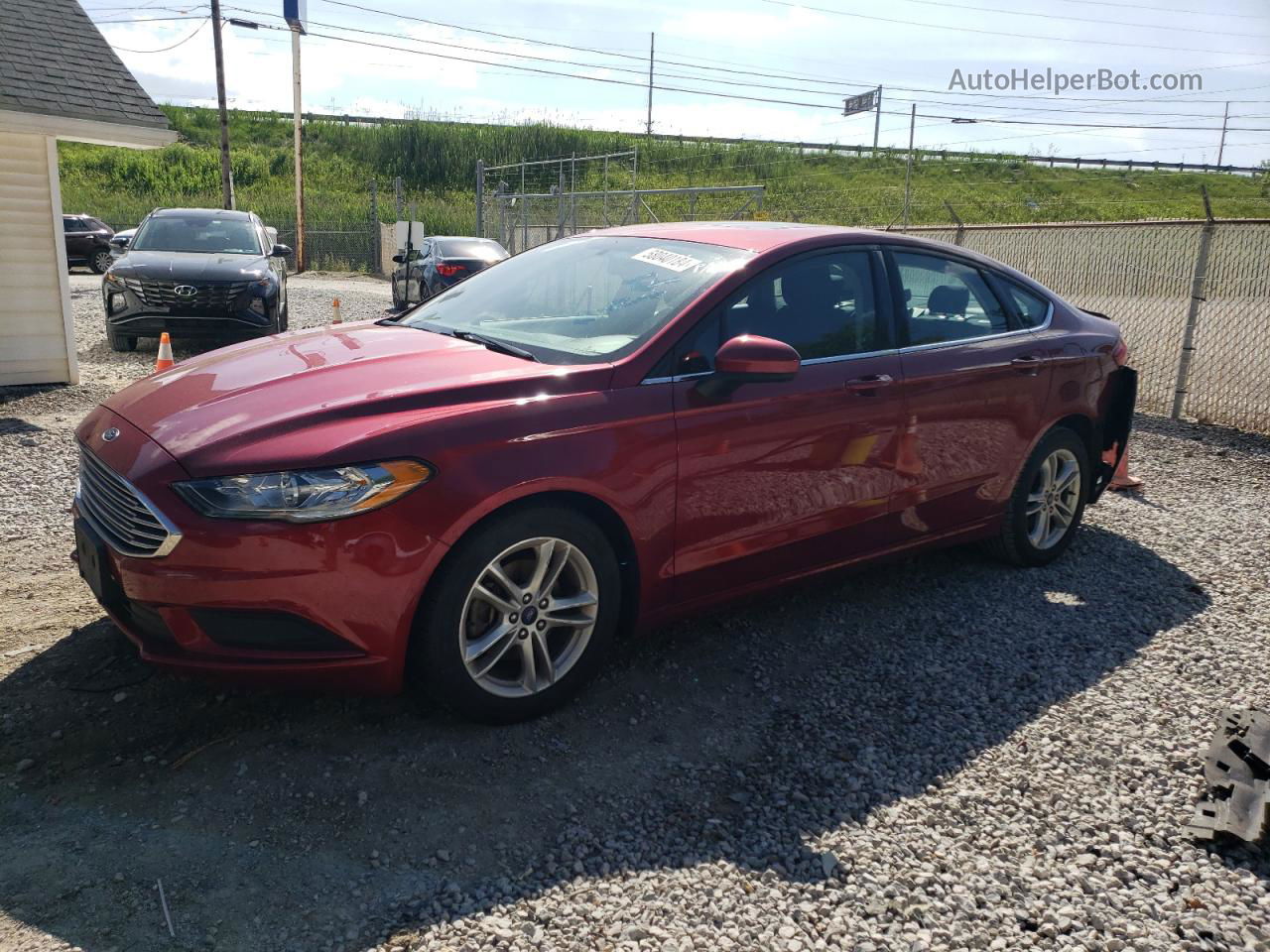 2018 Ford Fusion Se Красный vin: 3FA6P0HD1JR149103