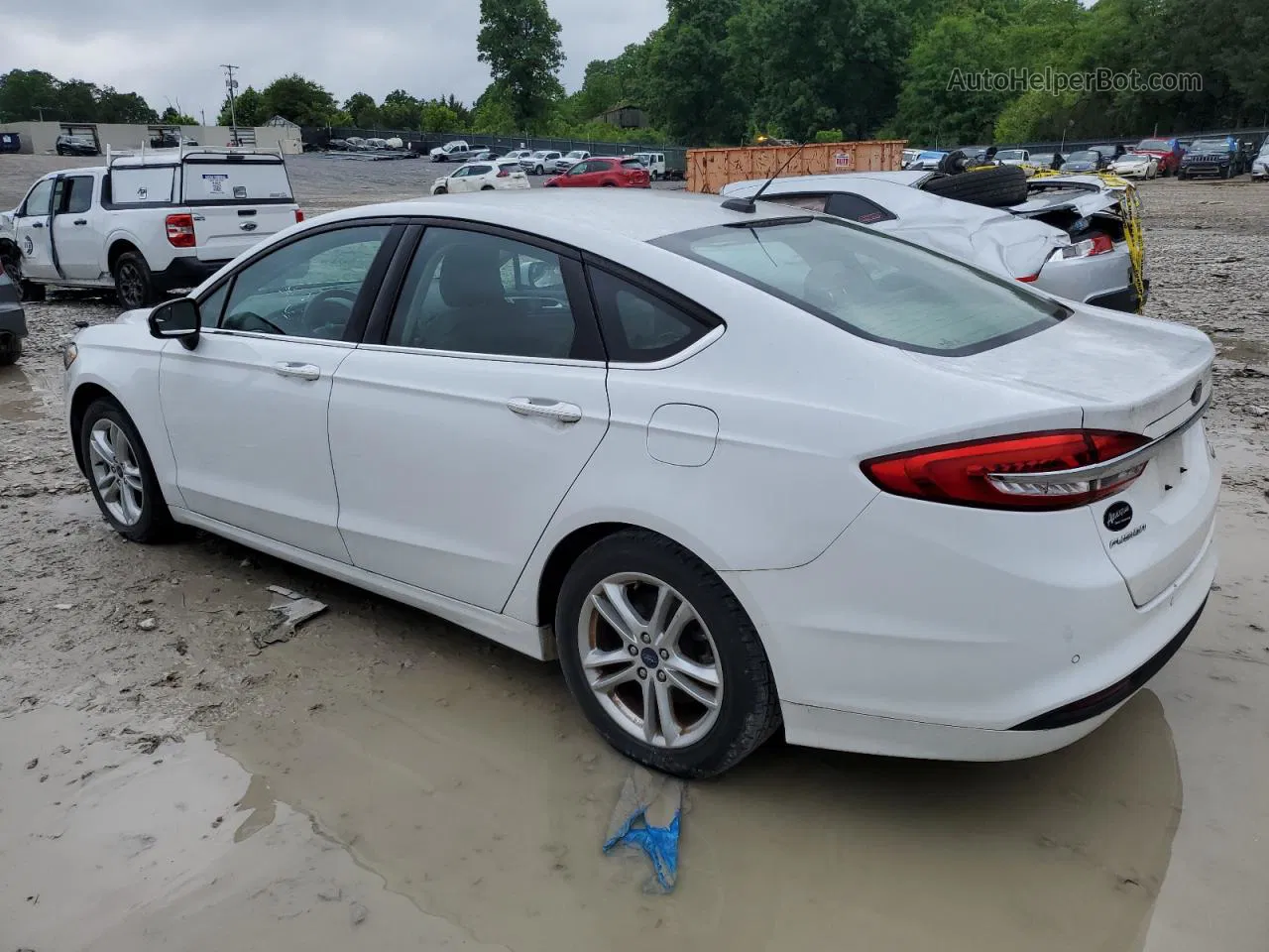 2018 Ford Fusion Se White vin: 3FA6P0HD1JR160330