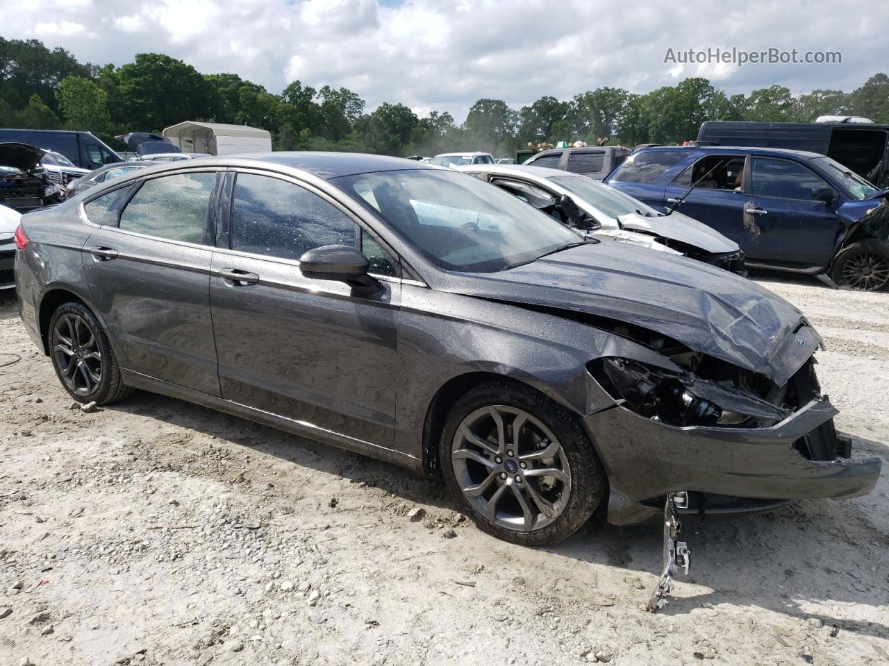 2018 Ford Fusion Se Серый vin: 3FA6P0HD1JR164829