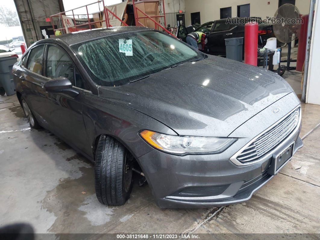 2018 Ford Fusion Se Gray vin: 3FA6P0HD1JR193084