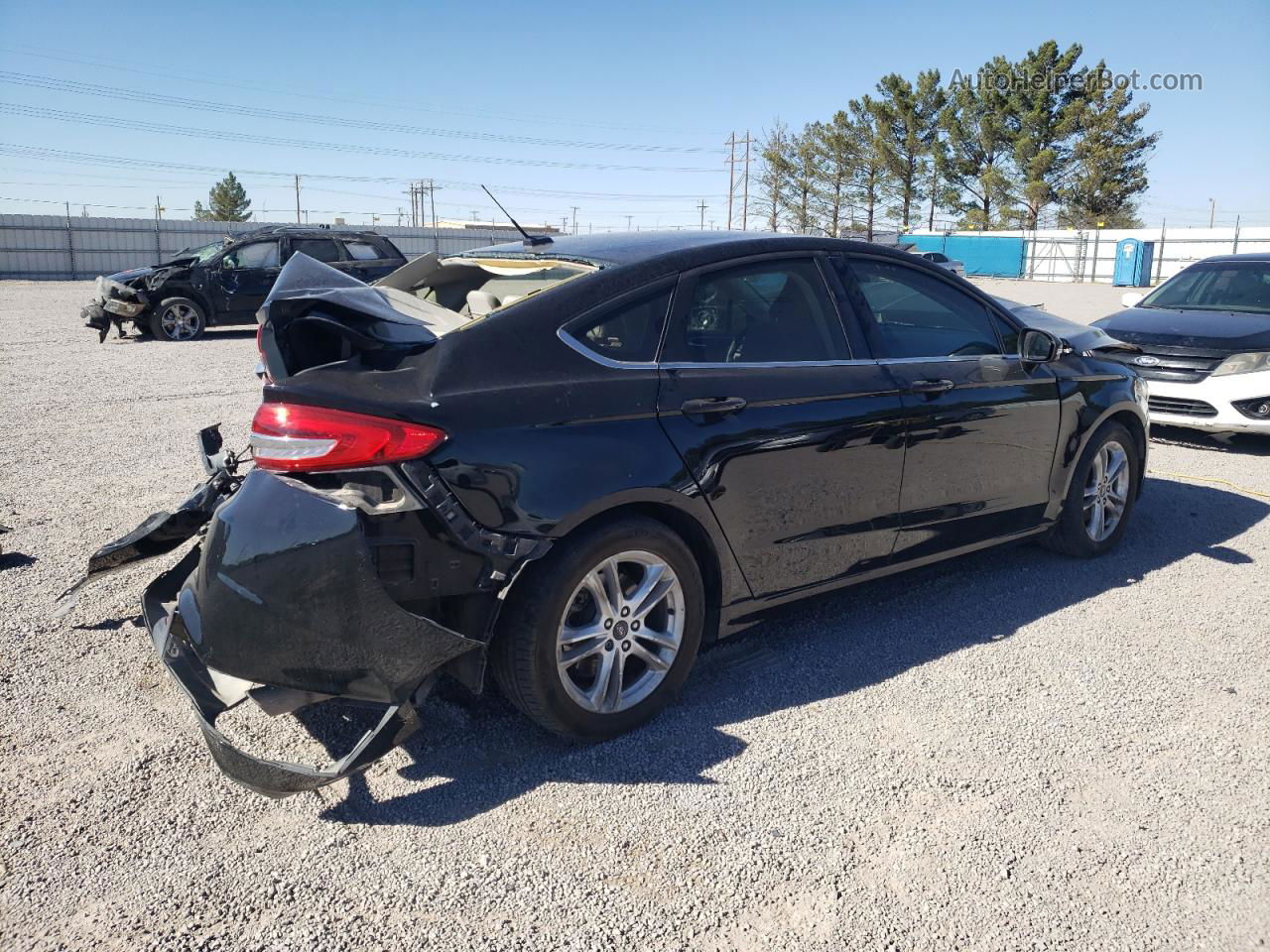 2018 Ford Fusion Se Black vin: 3FA6P0HD1JR198222