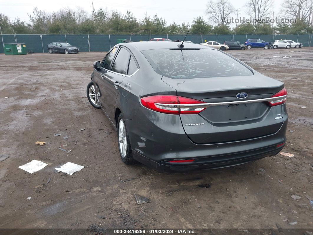 2018 Ford Fusion Se Gray vin: 3FA6P0HD1JR259326