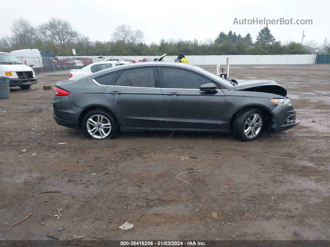 2018 Ford Fusion Se Gray vin: 3FA6P0HD1JR259326