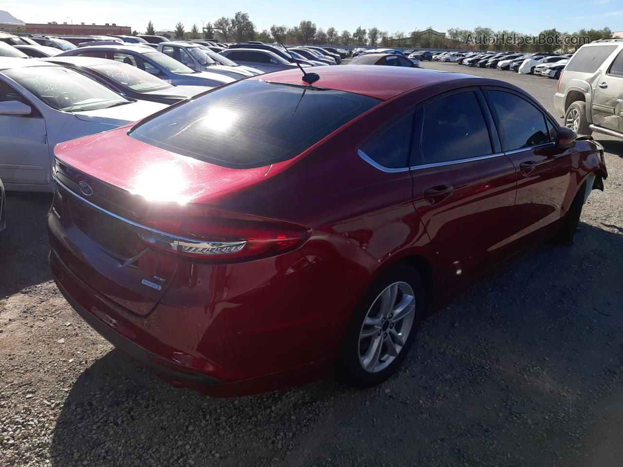 2018 Ford Fusion Se Red vin: 3FA6P0HD1JR260718